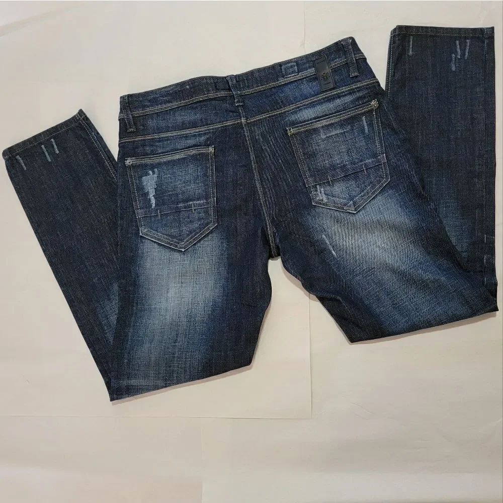 Rare Rabbit RR Be Rare MMXIV Skinny Straight Leg Dark Wash Jeans Mens 34 NWOT